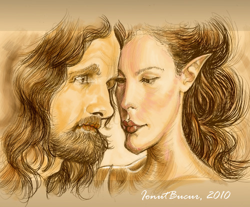 Cartoon: Elven Love (medium) by ionutbucur tagged caricature