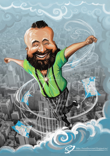 Cartoon: Guy in The Sky (medium) by ionutbucur tagged new,york,cloud