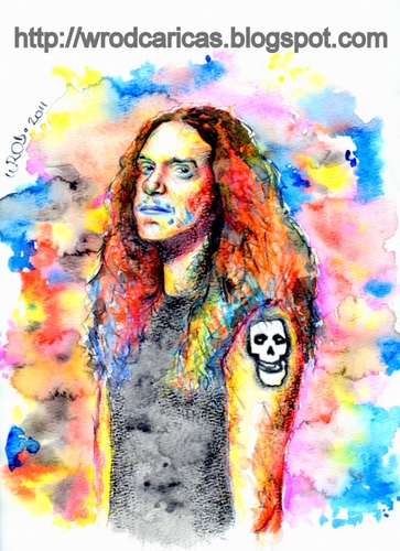 Cartoon: Cliff Burton (medium) by WROD tagged metallica,burton,cliff