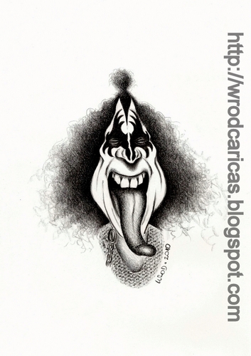 Cartoon: Gene Simmons (medium) by WROD tagged gene,simmons,kiss