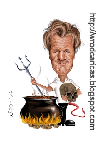 Cartoon: Gordon Ramsey (medium) by WROD tagged masterchef,gordon,ramsey