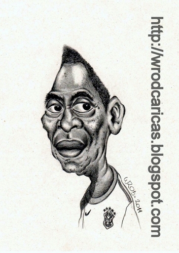 Cartoon: Pele (medium) by WROD tagged pele,brazilian,soccer,player