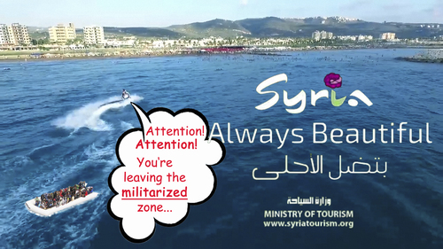 Cartoon: Don t worry - SYRIA cares... (medium) by Night Owl tagged syria,boat,people,tourism