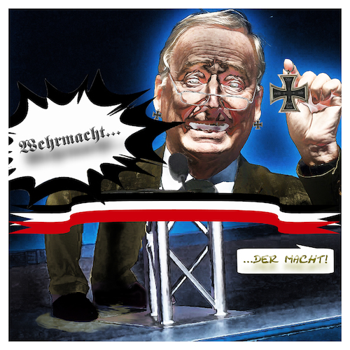 Cartoon: GauLeiter HarnLand (medium) by Night Owl tagged wehrmacht,harnleiter,gauland,alexander,afd,provokation,holocaust,stolz,rechtsnational,thüringen