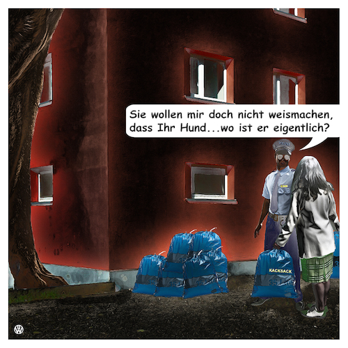 Cartoon: Gassisackerl (medium) by Night Owl tagged hund,gassigehen,gassi,polizei,ordnungsamt,kackbeutel,kot,plastiktüte,plastiksack,dog,walk,fouling,bag,police