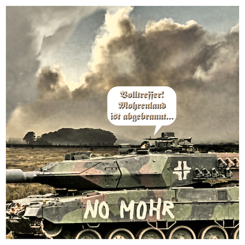 Cartoon: Moorenland (medium) by Night Owl tagged moorbrand,katastrophenfall,bundeswehr,wehrsportgruppe,testgelände,niedersachsen,emsland,meppen,raketentest,schießplatz,panzer,nazis