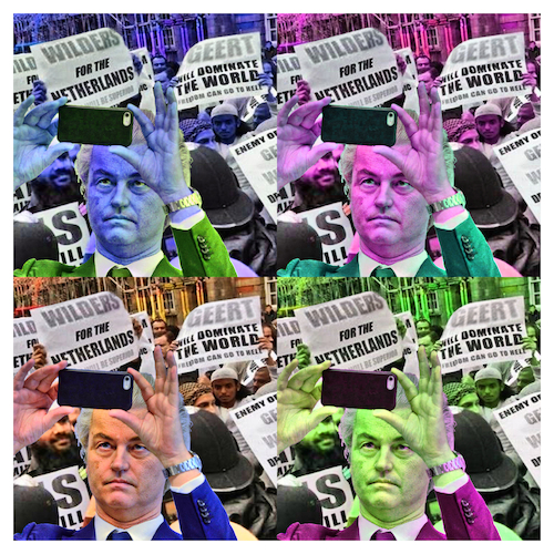 Cartoon: nazissistic V1 (medium) by Night Owl tagged geert,wilders,islam,netherlands,selfie,selbstverliebt,narcissistic,narzissmus