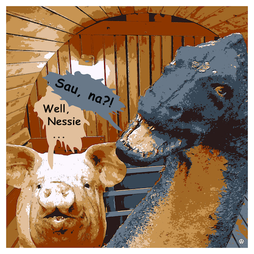 Cartoon: Saunadialog (medium) by Night Owl tagged sauna,wellness,sau,nessie,ungeheuer,loch,ness,schwein,dialog