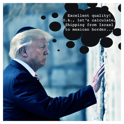Cartoon: THE WALL (medium) by Night Owl tagged donald,trump,jerusalem,israel,wailing,wall,klagemauer,mexiko,mexico,grenze,border,business,businessman,geschäftsmann