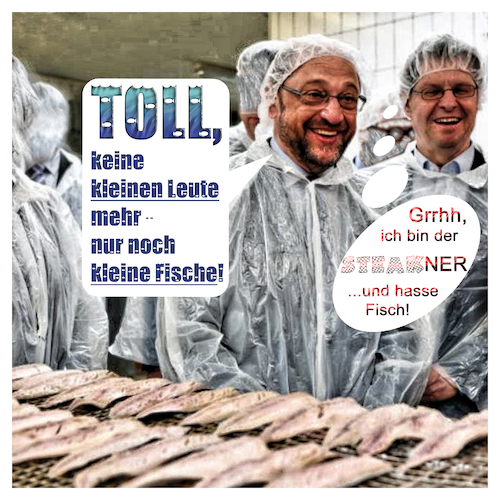 Cartoon: WALkampf 2017 (medium) by Night Owl tagged martin,schulz,ralf,stegner,spd,wahlkampf,landtagswahl,bundestagswahl,2017,eckernförde,räucherei,schleswig,holstein