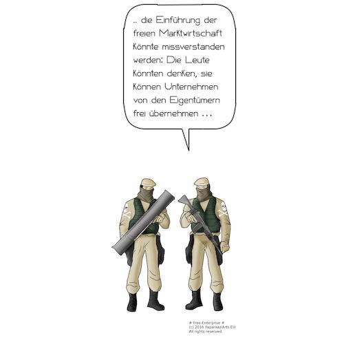Cartoon: Freie Marktwirtschaft (medium) by paparazziarts tagged freie,marktwisrtschaft,piraterie,startup,gestiges,eigentum