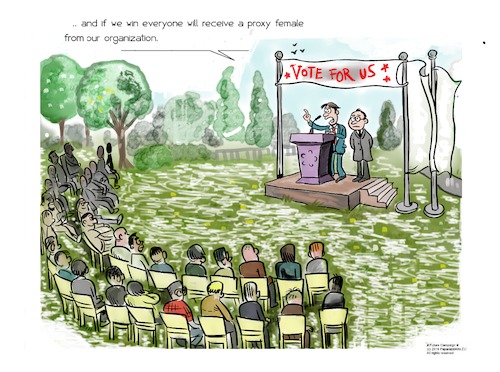 Cartoon: Future Campaign (medium) by paparazziarts tagged property,intellectual,campaign,future