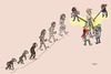 Cartoon: Human Evolution (small) by paparazziarts tagged human,evolution,modern,man,extortion,enslavement,intellectual,property