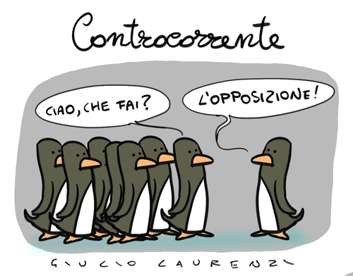 Cartoon: Controcorrente (medium) by Giulio Laurenzi tagged controcorrente