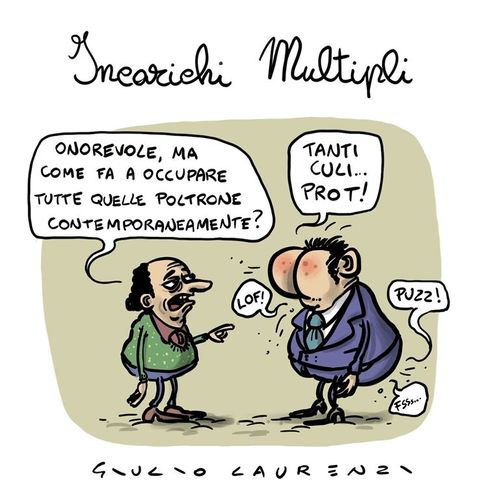 Cartoon: Incarichi Multipli (medium) by Giulio Laurenzi tagged incarichi,multipli