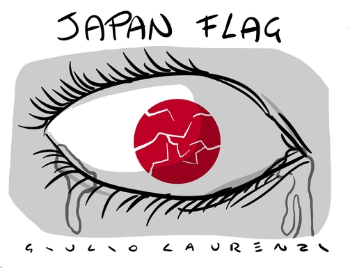 Cartoon: Japan Flag (medium) by Giulio Laurenzi tagged japan,earthquake,tsunami