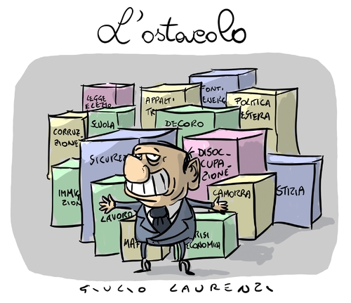 Cartoon: l ostacolo (medium) by Giulio Laurenzi tagged italia,berlusconi