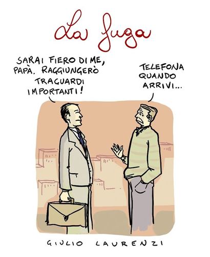 Cartoon: La Fuga (medium) by Giulio Laurenzi tagged fuga