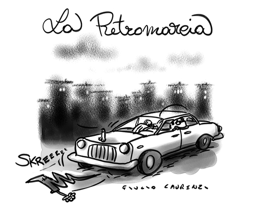 Cartoon: La retromarcia (medium) by Giulio Laurenzi tagged la,retromarcia