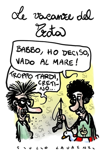 Cartoon: Le vacanze del Trota b (medium) by Giulio Laurenzi tagged le,vacanze,del,trota