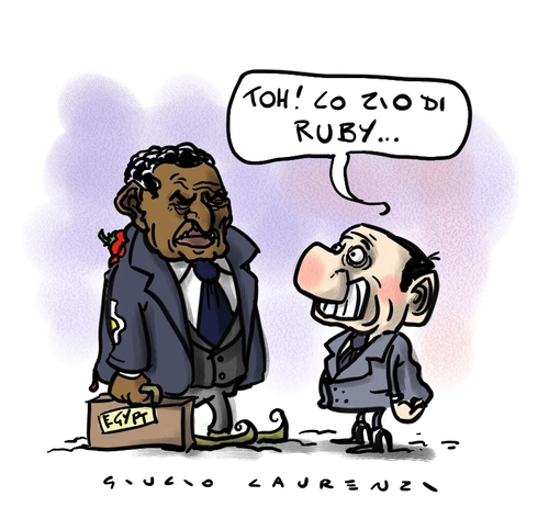 Cartoon: Parentele (medium) by Giulio Laurenzi tagged berlusconi,mubarak,egypt