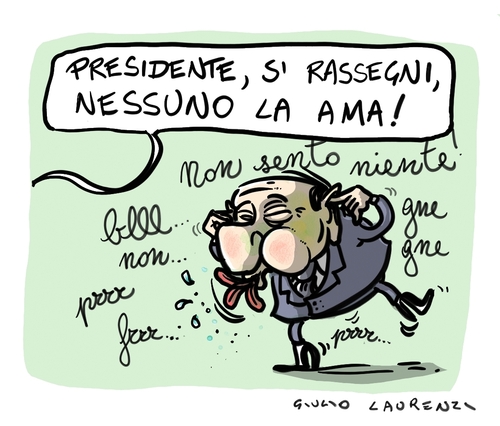 Cartoon: Rassegnazione (medium) by Giulio Laurenzi tagged rassegnazione,berlusconi,italy