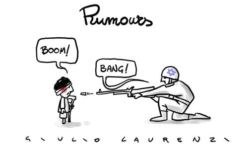 Cartoon: RUMOURS (medium) by Giulio Laurenzi tagged war,israel,palestina