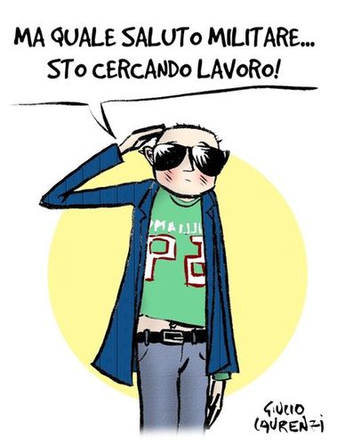 Cartoon: Saluto Militare (medium) by Giulio Laurenzi tagged saluto,militare