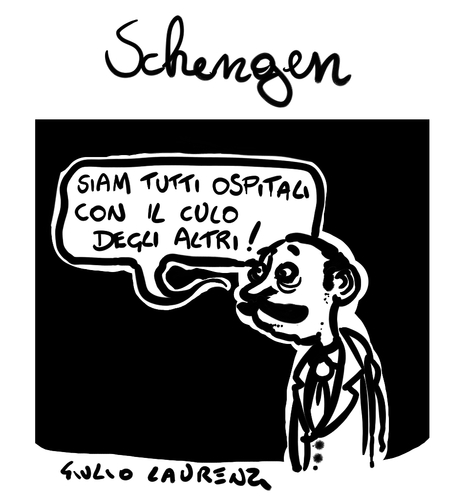 Cartoon: Schengen (medium) by Giulio Laurenzi tagged schengen