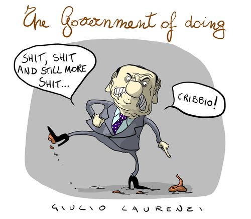 Cartoon: The Government of doing (medium) by Giulio Laurenzi tagged giulio,laurenzi,silvio,berlusconi,giustizia,legittimo,impedimento