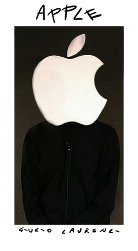 Cartoon: White on Black (medium) by Giulio Laurenzi tagged jobs,steve,apple