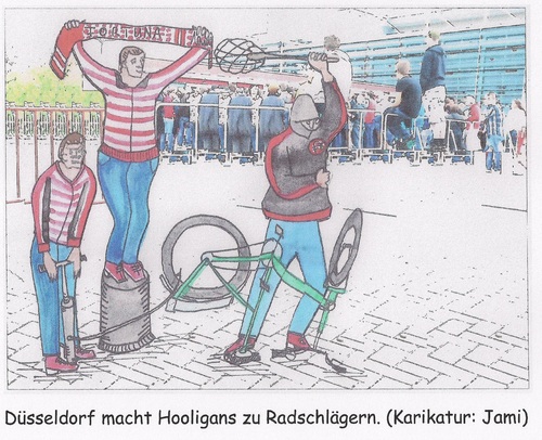 Cartoon: Hooligans (medium) by Cartoon Jami tagged fans,hooligans,fortuna,düsseldorf