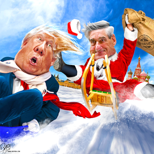 Cartoon: Mueller Claus (medium) by Bart van Leeuwen tagged robert,mueller,trump,russian,collusion,evidence