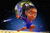 Cartoon: Simone Biles Weight of the world (small) by Bart van Leeuwen tagged simone biles tokyo 2020 olympic games withdrawel black atlas heavy weight