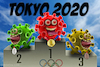 Cartoon: Tokyo Olypics 2020 (small) by Bart van Leeuwen tagged olympic games tokyo 2020 japan covid 19 pandemic delta alpha beta