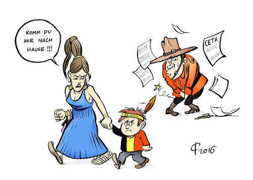 Cartoon: Absage (medium) by Paolo Calleri tagged eu,kanada,belgien,freihandel,abkommen,freihandelsabkommen,wallonie,wallonien,regionen,regionalregierung,bruessel,absage,weigerung,karikatur,cartoon,paolo,calleri,eu,kanada,belgien,freihandel,abkommen,freihandelsabkommen,wallonie,wallonien,regionen,regionalregierung,bruessel,absage,weigerung,karikatur,cartoon,paolo,calleri