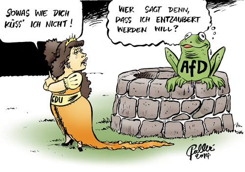 Cartoon: AfD-Frosch (medium) by Paolo Calleri tagged deutschland,parteien,cdu,afd,alternative,fuer,landtagswahl,brandenburg,thueringen,wahlerfolge,ignorieren,strategie,konservative,rechtspopulisten,karikatur,cartoon,paolo,calleri,deutschland,parteien,cdu,afd,alternative,fuer,landtagswahl,brandenburg,thueringen,wahlerfolge,ignorieren,strategie,konservative,rechtspopulisten,karikatur,cartoon,paolo,calleri