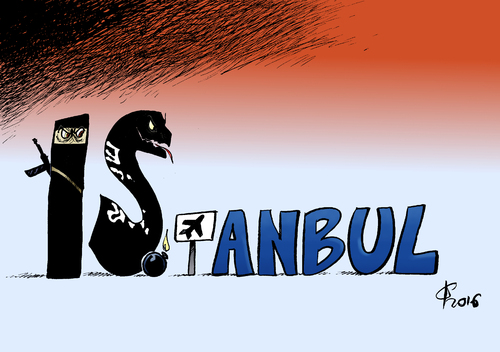 Cartoon: Anschlag in Istanbul (medium) by Paolo Calleri tagged tuerkei,flughafen,atatuerk,anschlag,attentat,terror,regierung,is,islamischer,staat,islamismus,terrorismus,karikatur,cartoon,paolo,calleri,tuerkei,flughafen,atatuerk,anschlag,attentat,terror,regierung,is,islamischer,staat,islamismus,terrorismus,karikatur,cartoon,paolo,calleri