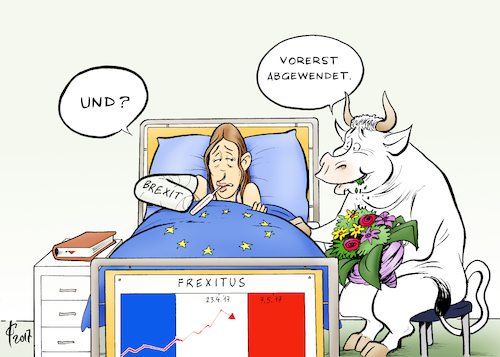 Cartoon: Aufwachphase (medium) by Paolo Calleri tagged frankreich,wahlen,praesidentschaft,praesidentschaftswahlen,europafreundlich,emmanuel,macron,europafeindlich,marine,le,pen,rechtspopulismus,europa,eu,euro,austritt,frexit,karikatur,cartoon,paolo,calleri,frankreich,wahlen,praesidentschaft,praesidentschaftswahlen,europafreundlich,emmanuel,macron,europafeindlich,marine,le,pen,rechtspopulismus,europa,eu,euro,austritt,frexit,karikatur,cartoon,paolo,calleri