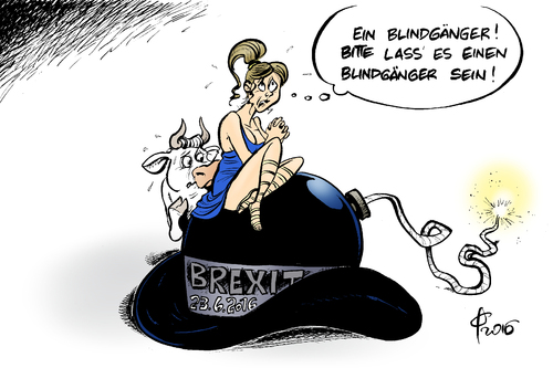 Cartoon: Brexit-Gefahr (medium) by Paolo Calleri tagged verbleib,volksabstimmung,referendum,briten,grossbritannien,eu,austritt,europa,brexit,befuerworter,gegner,wirtschaft,finanzen,krise,karikatur,cartoon,paolo,calleri,eu,grossbritannien,briten,referendum,volksabstimmung,verbleib,austritt,europa,brexit,befuerworter,gegner,wirtschaft,finanzen,krise,karikatur,cartoon,paolo,calleri