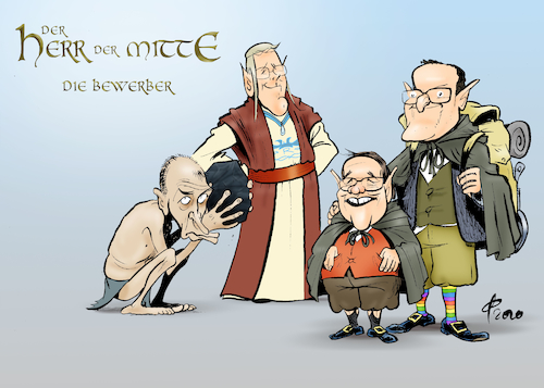 Cartoon: Der Herr der Mitte (medium) by Paolo Calleri tagged deutschland,parteien,cdu,union,merz,roettgen,laschet,spahn,parteivorsitz,parteichef,kandidatur,kanzlerschaft,fantasy,herr,ringe,richtung,orientierung,wirtschaft,arbeit,soziales,karikatur,cartoon,paolo,calleri,der,deutschland,parteien,cdu,union,merz,roettgen,laschet,spahn,parteivorsitz,parteichef,kandidatur,kanzlerschaft,fantasy,herr,ringe,richtung,orientierung,wirtschaft,arbeit,soziales,karikatur,cartoon,paolo,calleri