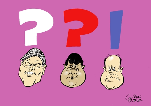 Cartoon: Die drei Fragezeichen (medium) by Paolo Calleri tagged bundestagswahl,2013,spd,sozialdemokraten,kanzlerkandidat,parteichef,sigmar,gabriel,peer,steinbrück,frank,walter,steinmeier,kandidatenerklärung,bundestagswahl,2013,spd,sozialdemokraten,kanzlerkandidat,parteichef,sigmar,gabriel,peer,steinbrück,frank,walter,steinmeier,kandidatenerklärung