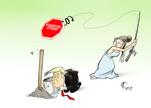 Cartoon: Einreisestopp-Stopp (medium) by Paolo Calleri tagged usa,praesident,donald,trump,einreise,einreisestopp,veinreiseverbot,muslime,muslimisch,laender,justiz,gerichte,berufungsgericht,berufung,aussetzen,rechtspopulismus,karikatur,cartoon,paolo,calleri,usa,praesident,donald,trump,einreise,einreisestopp,veinreiseverbot,muslime,muslimisch,laender,justiz,gerichte,berufungsgericht,berufung,aussetzen,rechtspopulismus,karikatur,cartoon,paolo,calleri