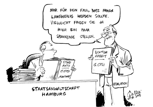 Cartoon: Einsichten (medium) by Paolo Calleri tagged gregor,gysi,die,linke,linkspartei,linksfraktionschef,doktor,stasi,kontakte,staatssicherheit,justiz,staatsanwaltschaft,hamburg,ermittlung,ermittlungsverfahren,eidesstattliche,versicherung,wahlkampf,tageszeitung,welt,koalition,politiker,mandanten,politik,vorwuerfe,ndr,dokumentation,doktorarbeit,dissertation