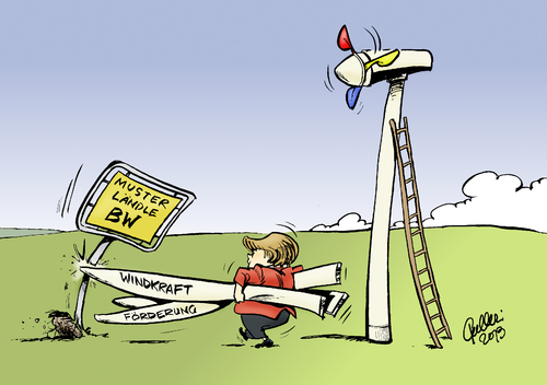 Cartoon: Energiewende (medium) by Paolo Calleri tagged deutschland,süddeutschland,baden,württemberg,stuttgart,windkraft,energiewende,klima,klimawandel,große,koalition,cdu,csu,spd,bundeskanzlerin,angela,merkel,förderung,standorte,windkraftanlagen,grün,rot,bündnis,90,die,grünen,karikatur,cartoon,paolo,calleri,deutschland,süddeutschland,baden,württemberg,stuttgart,windkraft,energiewende,klima,klimawandel,große,koalition,cdu,csu,spd,bundeskanzlerin,angela,merkel,förderung,standorte,windkraftanlagen,grün,rot,bündnis,90,die,grünen,karikatur,cartoon,paolo,calleri