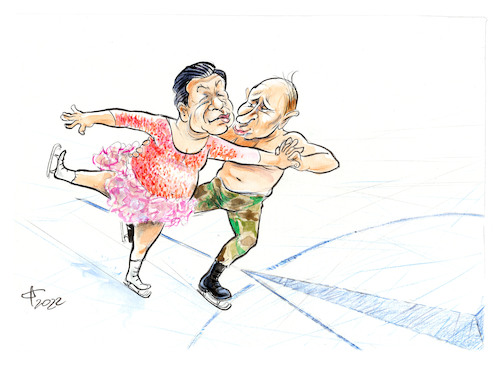 Cartoon: Eröffnungskür (medium) by Paolo Calleri tagged welt,russland,china,peking,olympia,winterspiele,olympische,generalsekretaer,xi,jinpingwladimir,putin,treffen,nato,ukraine,konflikt,militaer,gesellschaft,arbeit,soziales,wirtschaft,energie,karikatur,cartoon,paolo,calleri,welt,russland,china,peking,olympia,winterspiele,olympische,generalsekretaer,xi,jinpingwladimir,putin,treffen,nato,ukraine,konflikt,militaer,gesellschaft,arbeit,soziales,wirtschaft,energie,karikatur,cartoon,paolo,calleri