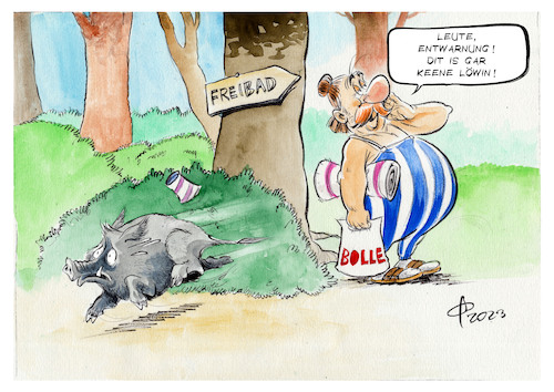 Cartoon: Freilaufende Raubkatze (medium) by Paolo Calleri tagged deutschland,berlin,brandenburg,raubkatze,raubtier,loewin,jagd,kleinmachnow,teltow,stahnsdorf,karikatur,cartoon,paolo,calleri,deutschland,berlin,brandenburg,raubkatze,raubtier,loewin,jagd,kleinmachnow,teltow,stahnsdorf,karikatur,cartoon,paolo,calleri