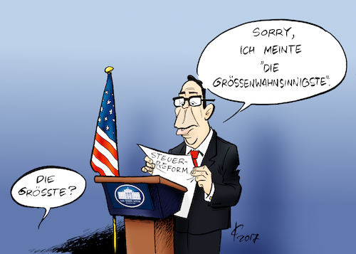 Cartoon: Größte Steuerreform (medium) by Paolo Calleri tagged usa,finanzen,finanzminister,steven,mnuchin,wirtschaft,steuern,steuerreform,senkungen,steuersenkung,unternehmen,unternehmenssteuern,vermoegen,vermoegende,reiche,spitzensteuersatz,mittelschicht,eliten,einnahmen,gegenfinanzierung,karikatur,cartoon,paolo,calleri,usa,finanzen,finanzminister,steven,mnuchin,wirtschaft,steuern,steuerreform,senkungen,steuersenkung,unternehmen,unternehmenssteuern,vermoegen,vermoegende,reiche,spitzensteuersatz,mittelschicht,eliten,einnahmen,gegenfinanzierung,karikatur,cartoon,paolo,calleri