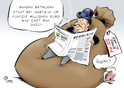 Cartoon: Hartz-IV-Banden (medium) by Paolo Calleri tagged deutschland,steuern,hartz,steuergeld,steuerzahler,betrug,banden,millionen,euro,angaben,leistungen,keistungsmissbrauch,cum,ex,finanzen,aktien,aktiengeschaefte,karikatur,cartoon,paolo,calleri,deutschland,steuern,hartz,steuergeld,steuerzahler,betrug,banden,millionen,euro,angaben,leistungen,keistungsmissbrauch,cum,ex,finanzen,aktien,aktiengeschaefte,karikatur,cartoon,paolo,calleri