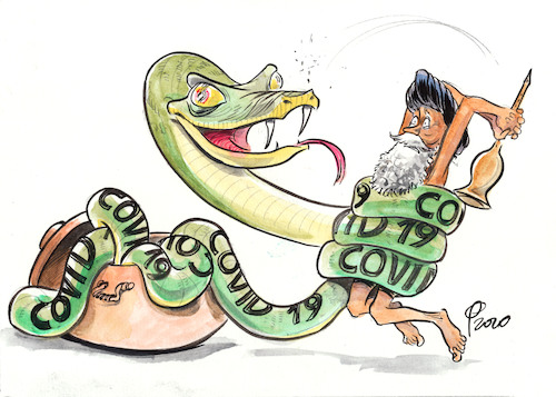 Cartoon: Indien im Würgegriff (medium) by Paolo Calleri tagged welt,indien,corona,infektionen,neuinfektionen,pandemie,epidemie,virus,covid,19,hilfen,gesundheit,wirtschaft,arbeit,soziales,gesellschaft,karikatur,cartoon,paolo,calleri,welt,indien,corona,infektionen,neuinfektionen,pandemie,epidemie,virus,covid,19,hilfen,gesundheit,wirtschaft,arbeit,soziales,gesellschaft,karikatur,cartoon,paolo,calleri